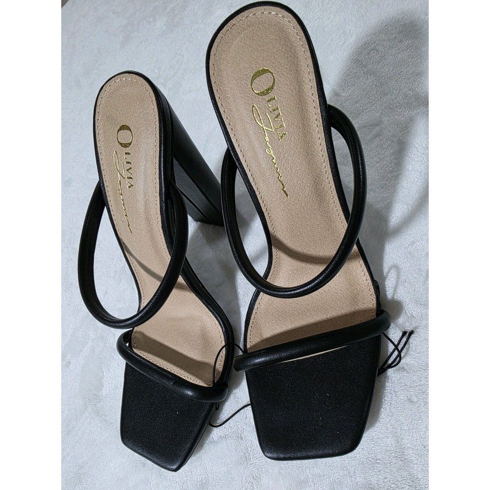 Olivia Jaynes Women's Open Toes Block Hells Sandals Black Size 7 1/2